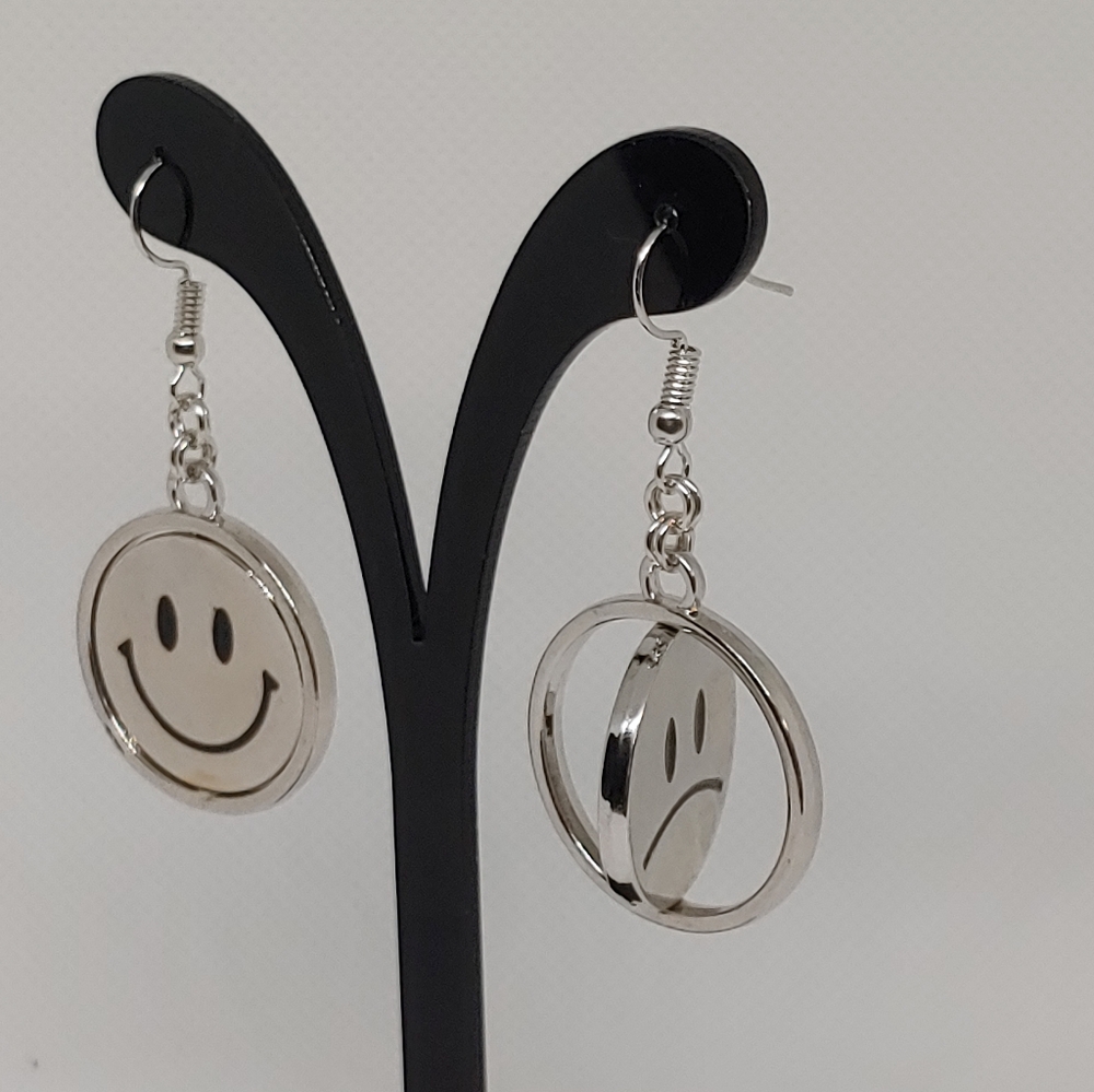 Smiley/frowny earrings